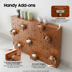 Vintage 64-Drawer Pine Wood Storage Cabinet