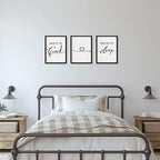 Faithful Rest Farmhouse Wall Art Set – 3 Piece
