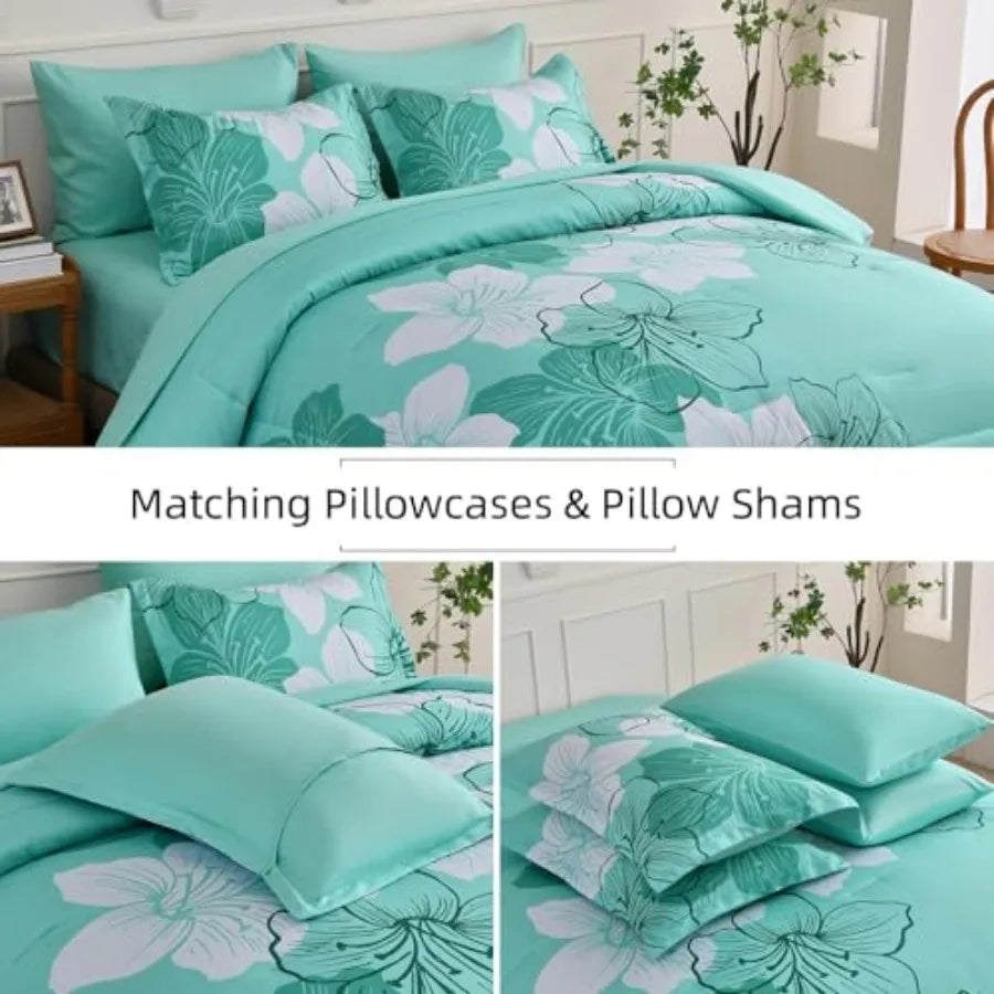 Coastal Bloom 7-Piece Floral Comforter Set
