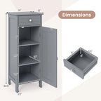 HavenHarbor Slim Bathroom Storage Cabinet with Drawer & Adjustable Shelves