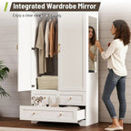 Haven Ridge Manor Wardrobe Armoire with Full-Length Mirror