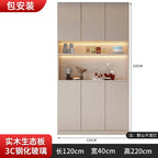 Modern Pine Sideboard Cabinet with Glass Doors