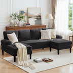 Korser U-Shaped Sectional Sofa 4 Seater Lounge Sleeper with Removable Cushions Upholstered Couches for Living Room