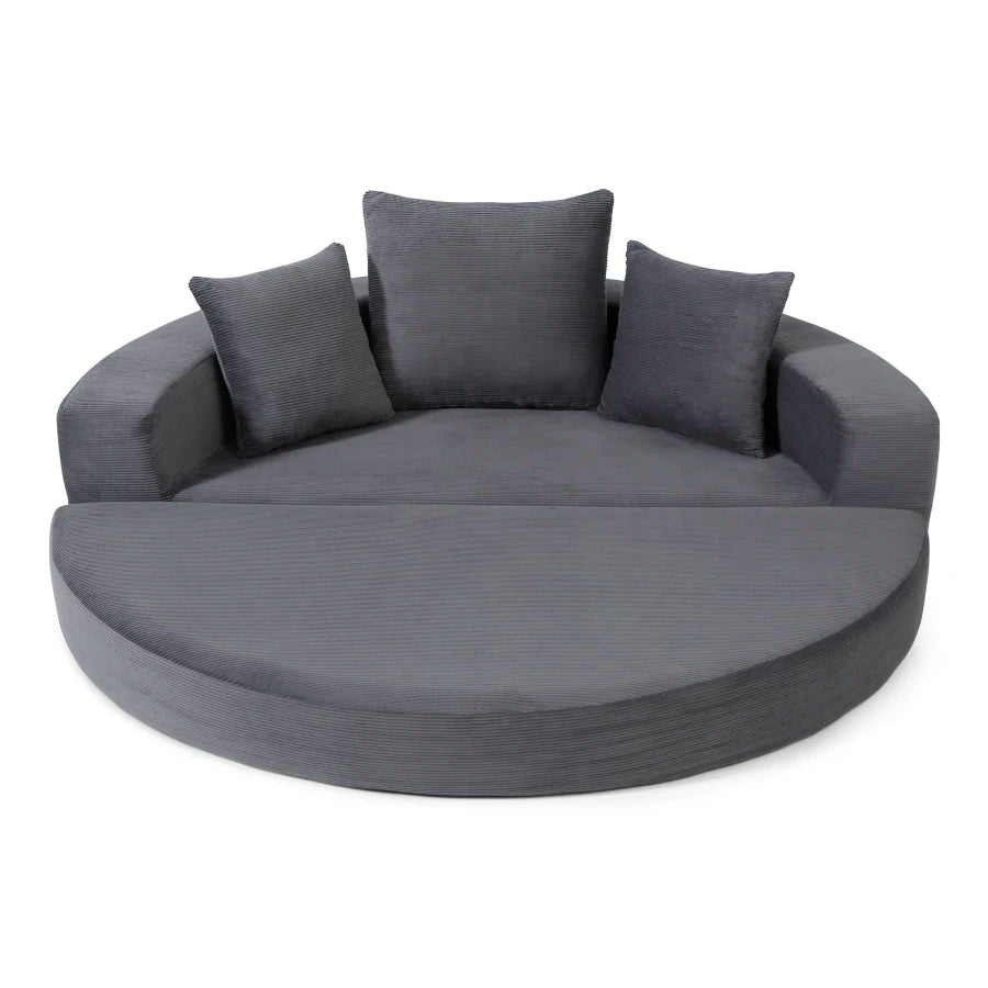 Convertible Corduroy Floor Sofa & Circular Lounge Bed