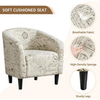 Compact Fabric Accent Chairs with Ottoman for Small Spaces, Perfect for Living Room and Bedroom