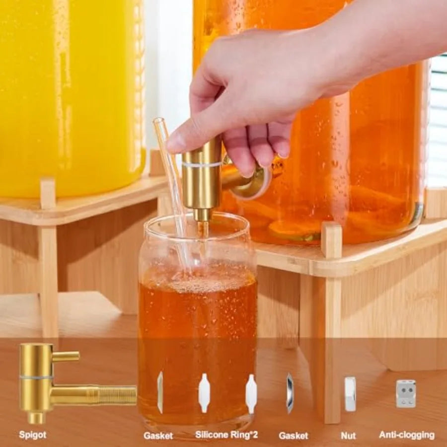 Haven Ridge Entertain 1.5-Gallon Glass Beverage Dispenser Set – 2 Piece