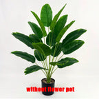 Tropical Oasis Faux Banana Palm Tree – 18 Leaf Artificial Floor Plant