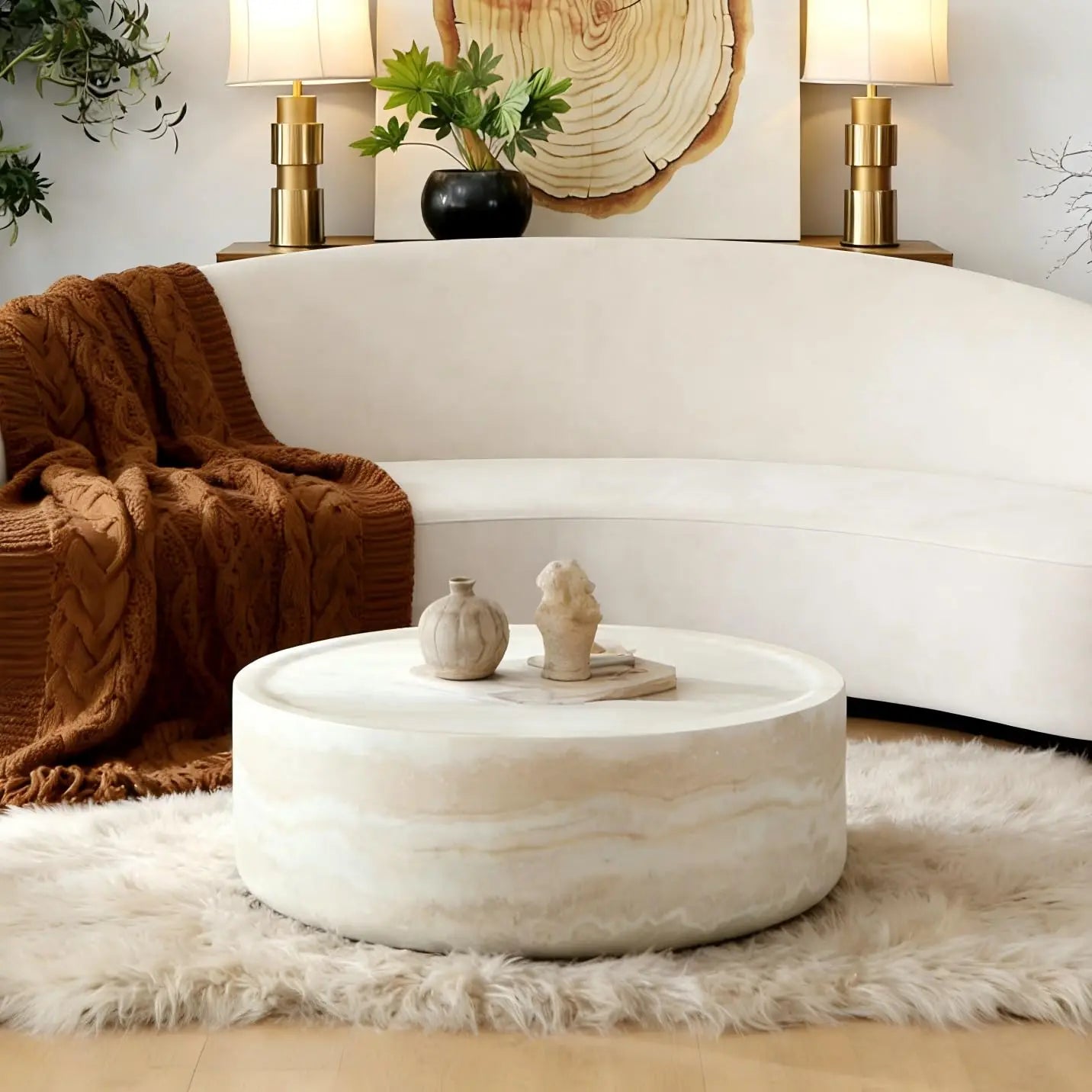 Sculpted Oval Coffee Table