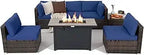 Monterey 7-Piece Patio Lounge Set with Fire Pit Table