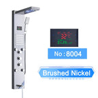 Cascade Luxe LED Shower Panel System with Digital Temperature Display & SPA Massage Jets