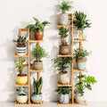 Vertical Bamboo Plant Stand – 5/6 Tier Indoor & Outdoor Display Shelf
