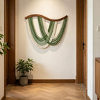 31.5"W x 23.5"L Handmade Boho Macrame Woven Wall Hanging Tapestry, Bohemian Wall Decor for Bedroom Living Room Apartment Dorm