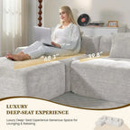 Oversized Modular Cloud Sectional with Convertible Chaise & Ottoman