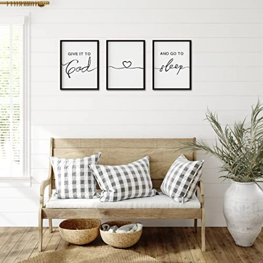 Faithful Rest Farmhouse Wall Art Set – 3 Piece