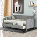 Twin Wood Daybed with 2 Storage Drawers