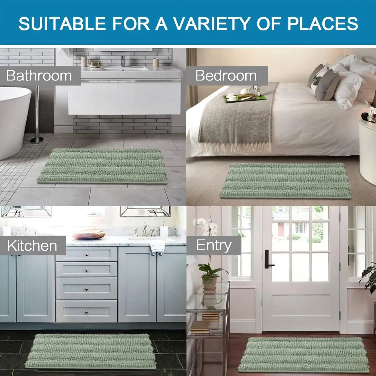 Sage Haven Chenille Bath Rug Set