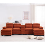 Cloudhaven U-Shaped Chenille Sectional Sofa with Storage – 124 Inch