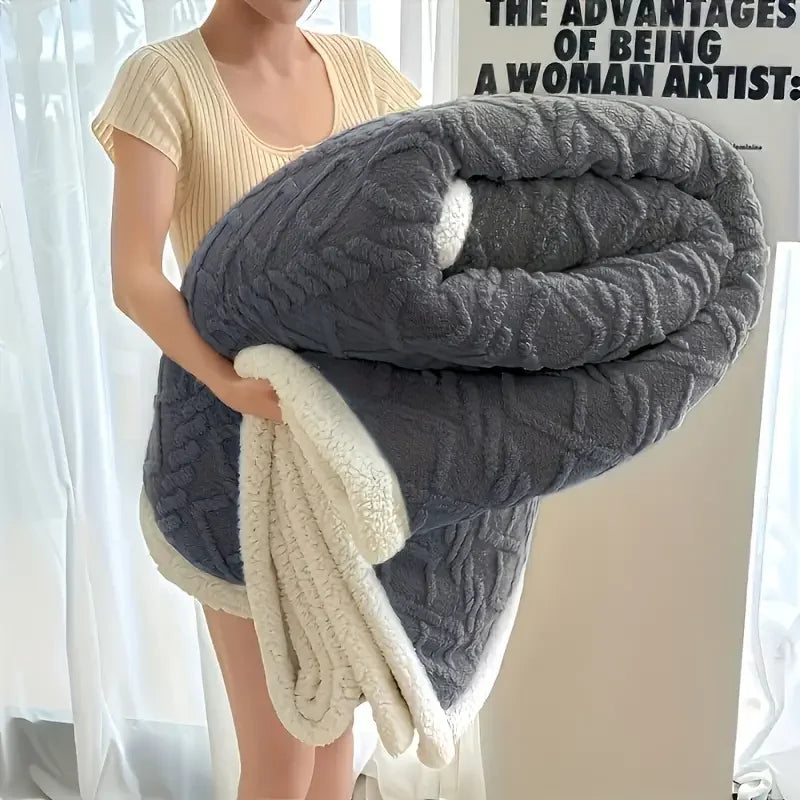 CloudLuxe Jacquard Sherpa Weighted Blanket