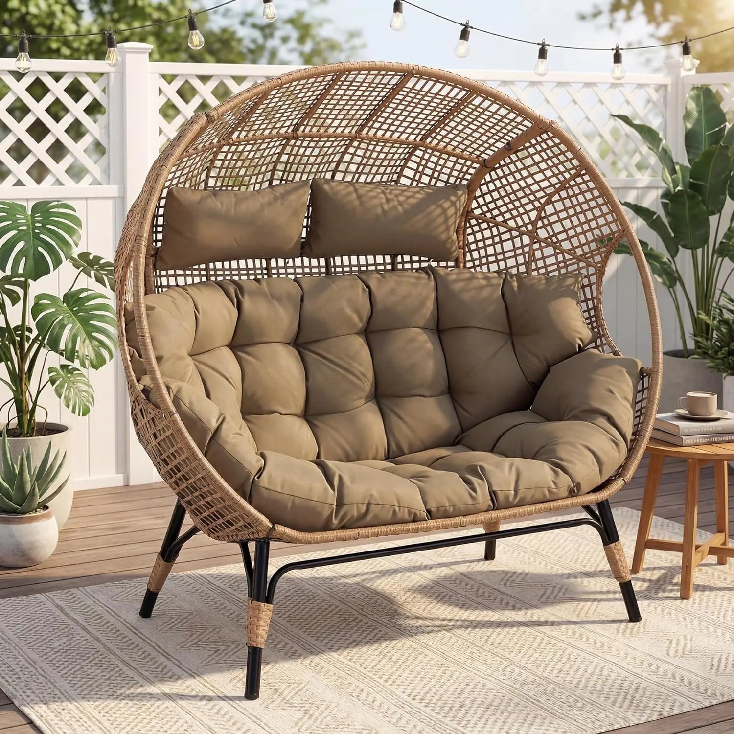 Savannah Double Egg Loveseat Patio Chair