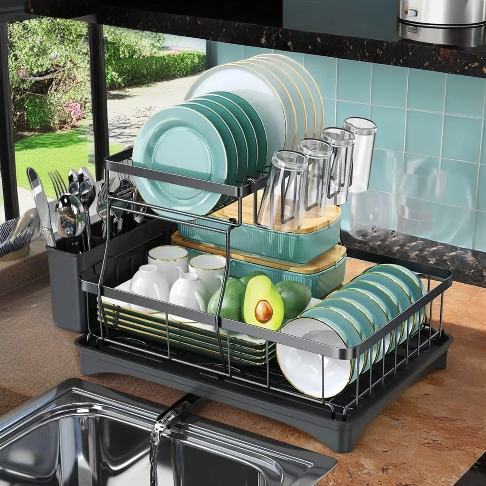 Summit 2-Tier Dish Drying Rack