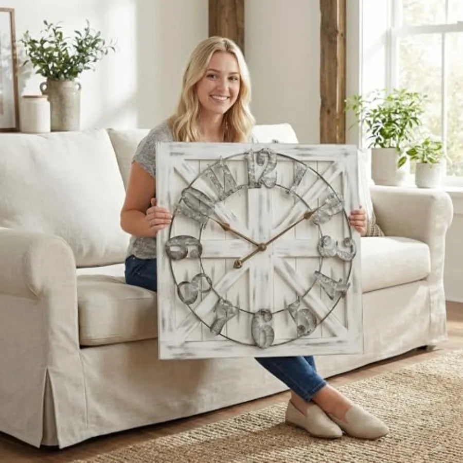 Heritage Barn Door Farmhouse Wall Clock