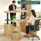 Ashton Elevate Mid-Century Electric Standing Desk with Storage