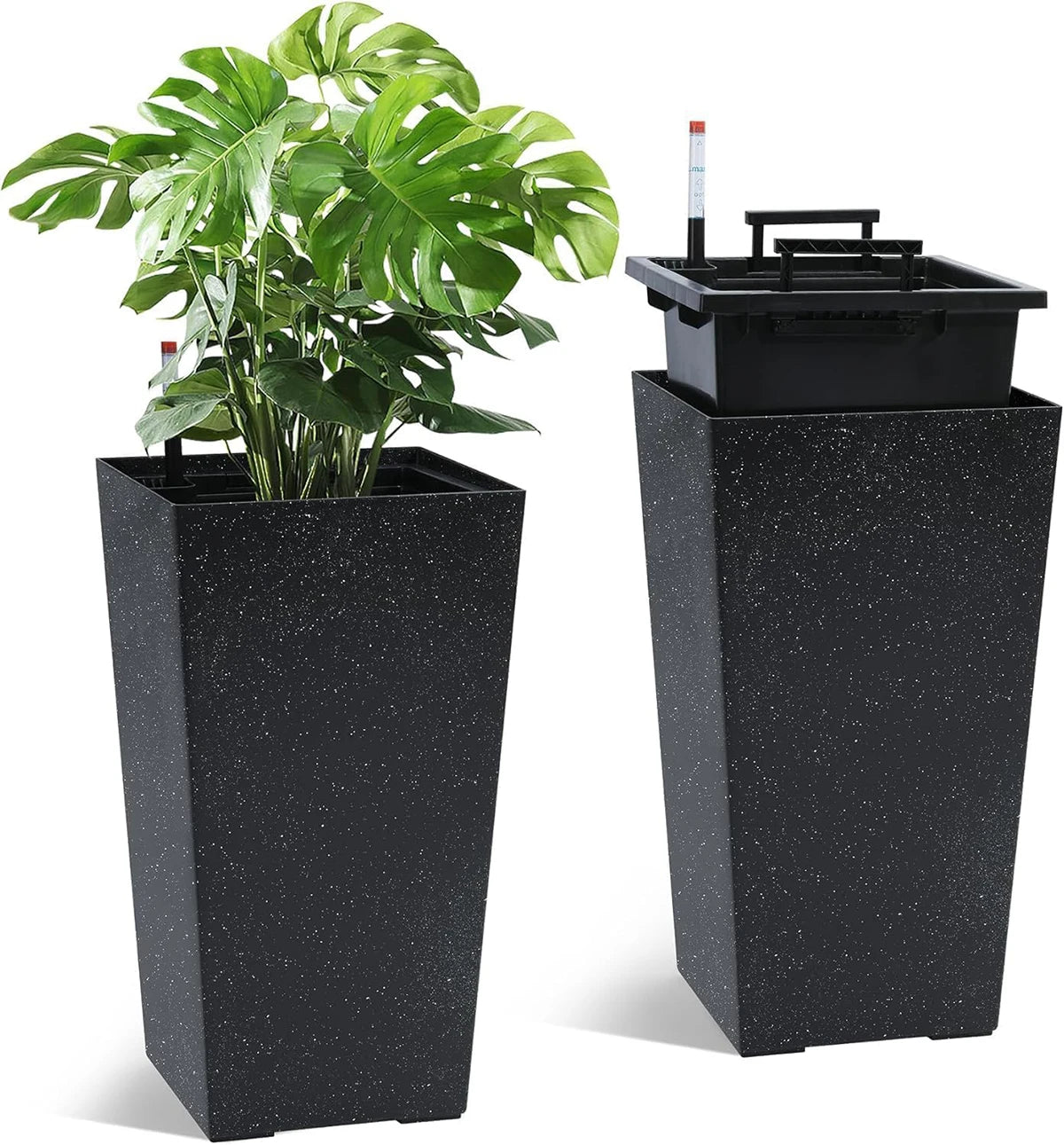 Haven Ridge Modern Self-Watering Rectangular Planter Set – 2 Piece