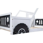 Twin Car-Shaped Platform Bed with Guardrails