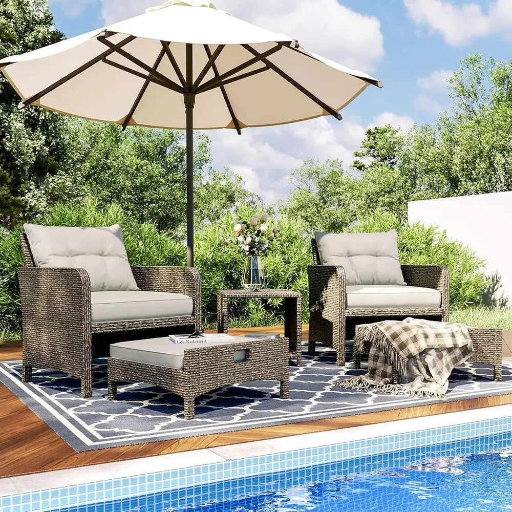 Haven Ridge Savannah 5-Piece Wicker Patio Conversation Set