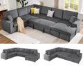 130" Sofa Bed, Sleeper Sofa, Pull Out Sleeper Couch with Storage, Convertible 6-Seater Sofa Bed for Living Room,, Customized