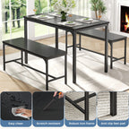 3-Piece Space-Saving Dining Table & Bench Set