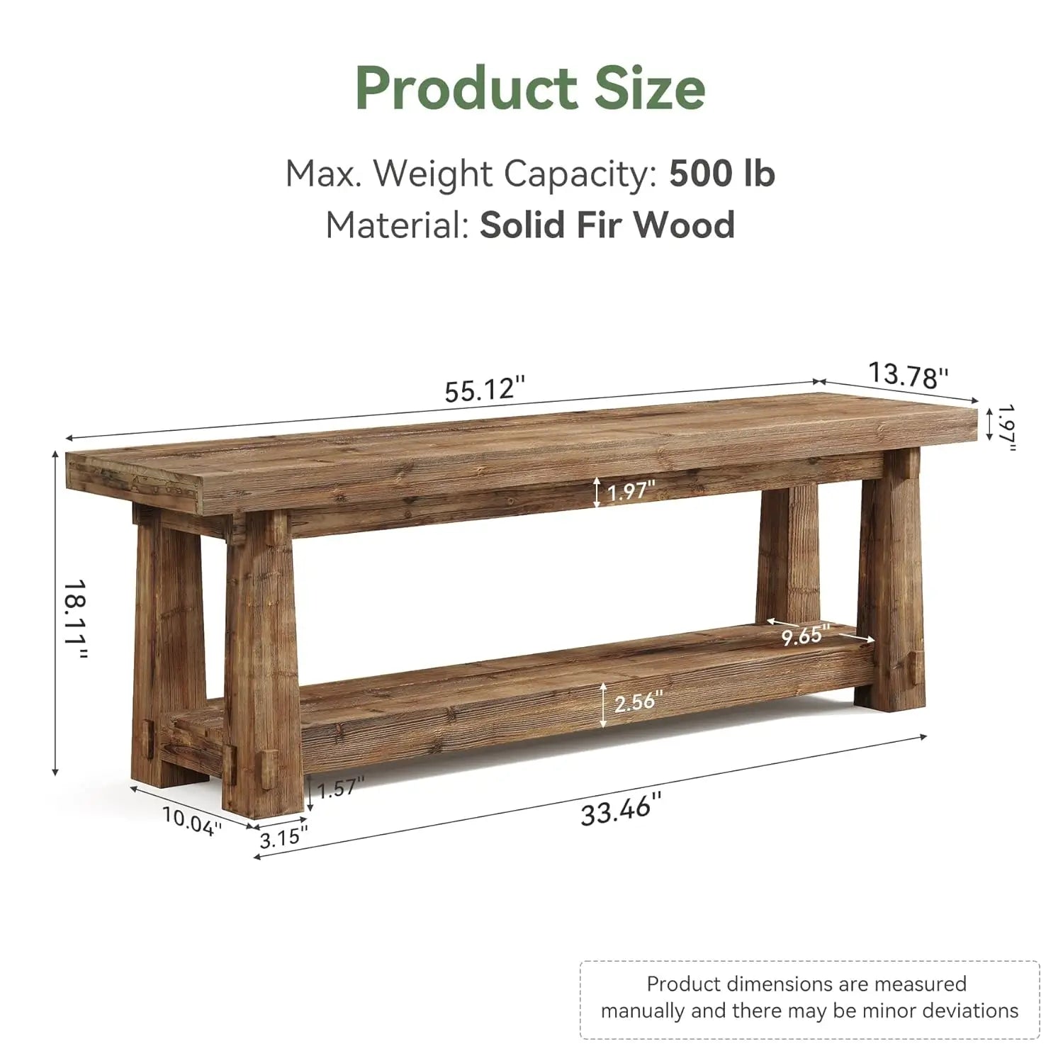 Haven Ridge Solid Wood Entryway Bench with Shoe Storage