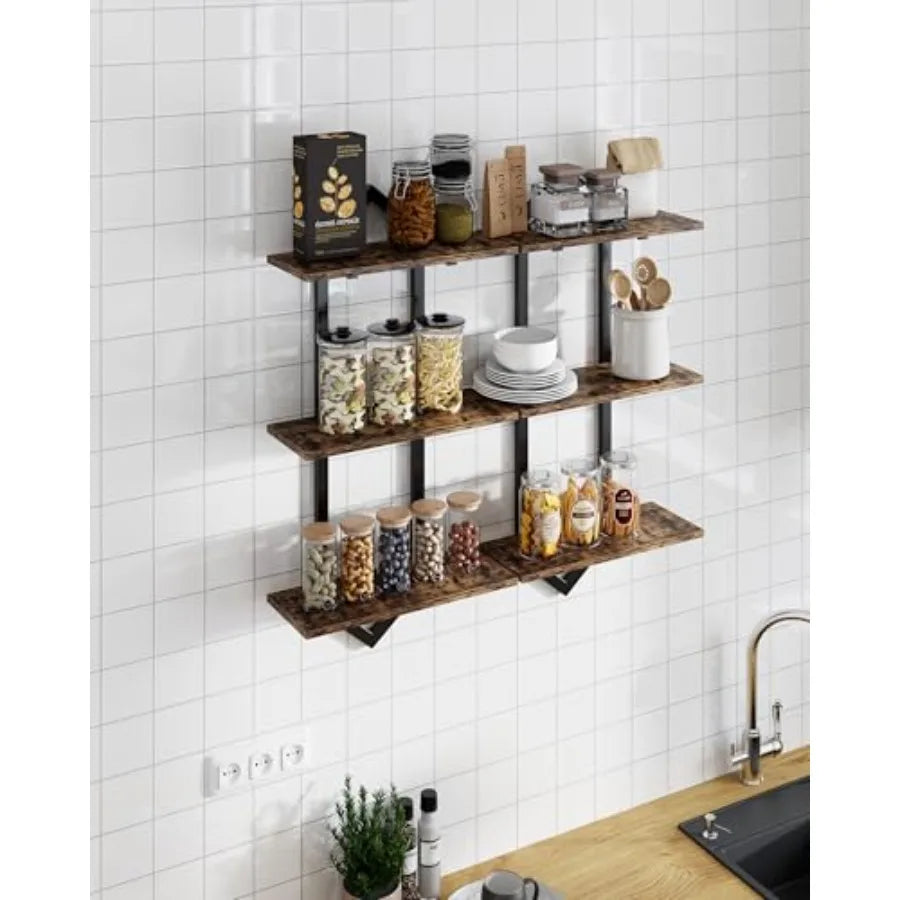 Heritage Geometric Floating Wall Shelves