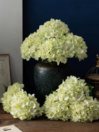 MEHELANY 1pc Light Green Artificial Hydrangea Flower, Realistic Silk High-Quality Artificial Flower, Suitable For DIY Wedding Bouquet, Party, Autumn Home Living Room Kitchen Garden Hotel Office Decoration,  Thanksgiving Harve