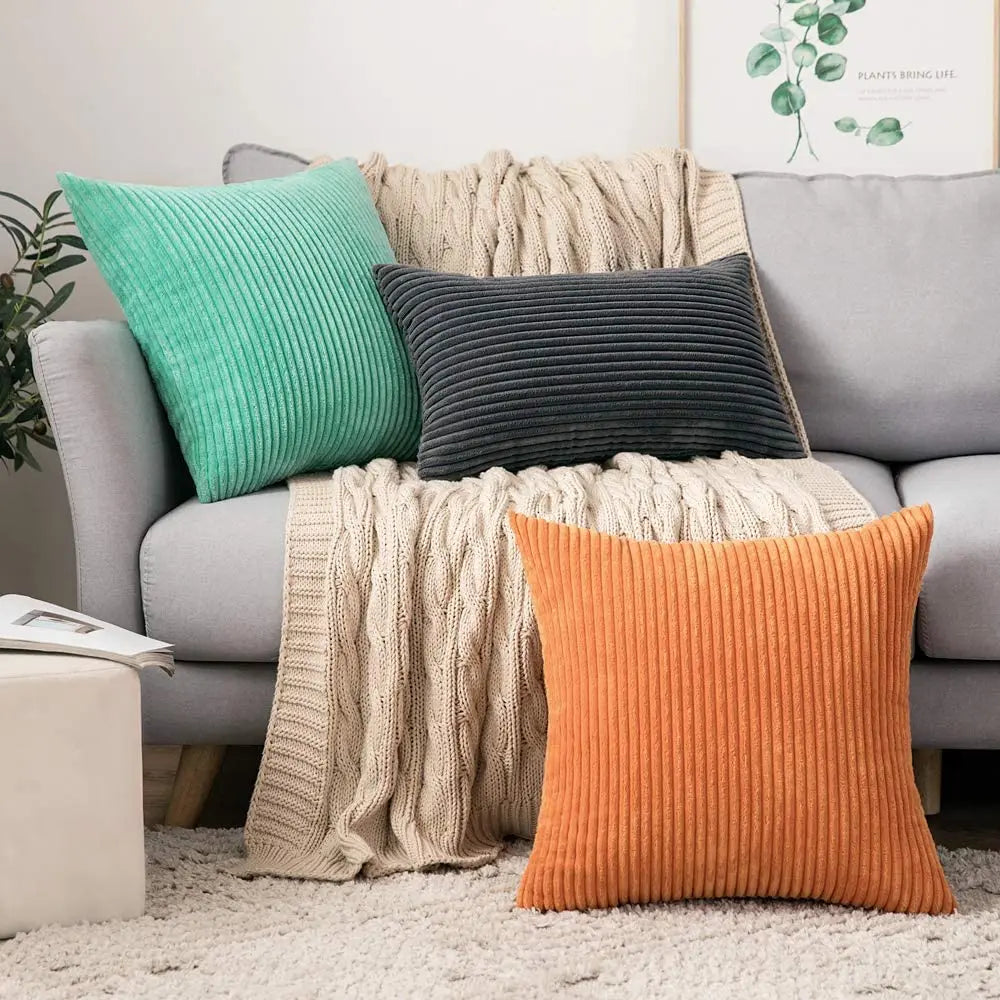 Willow Ridge Corduroy Striped Accent Pillow Cover