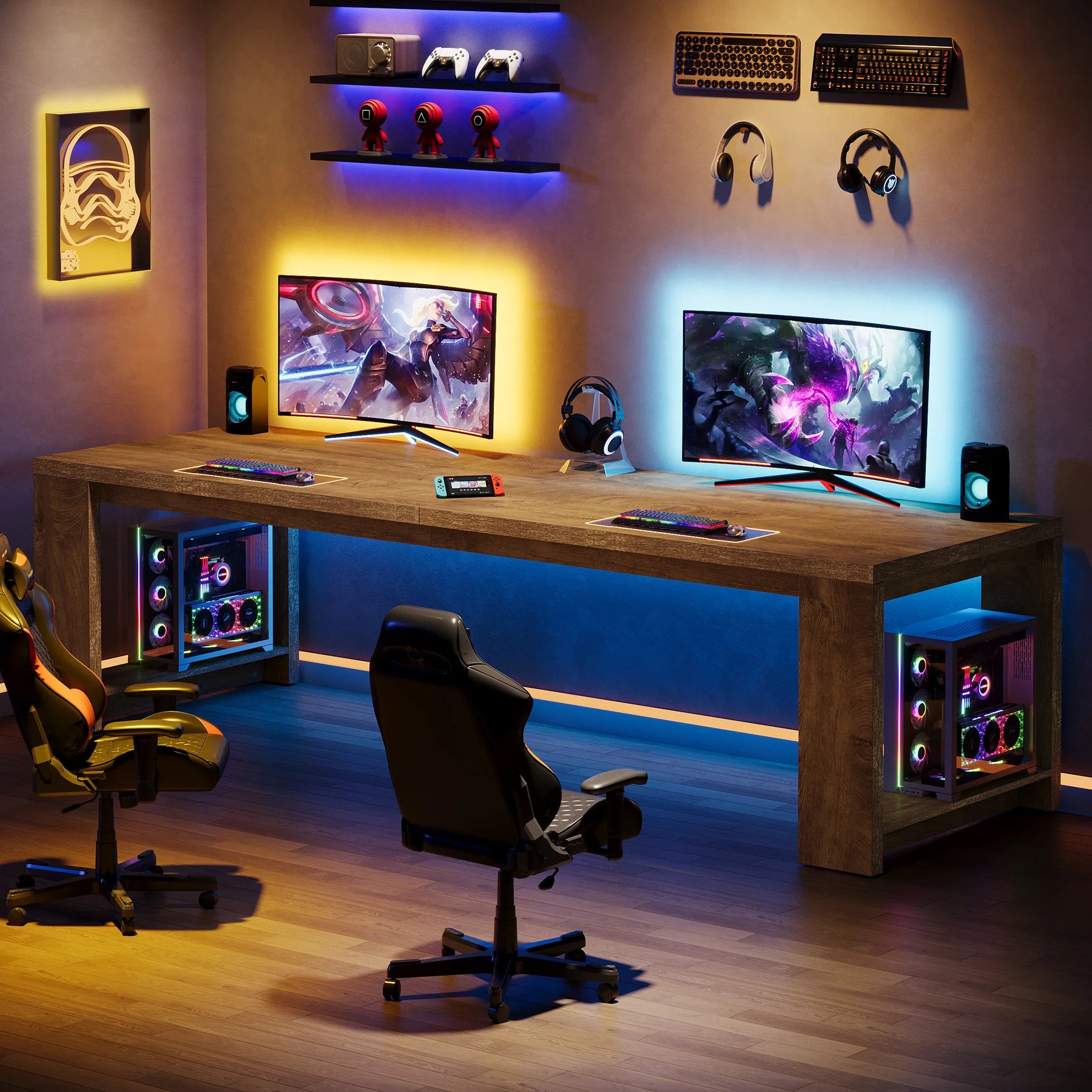 Haven Ridge Collaborative Workspace Desk – 86.6 Inch Double Workstation