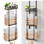 HavenHarbor Over-the-Door & Wall-Mounted Towel Rack with Storage Shelf