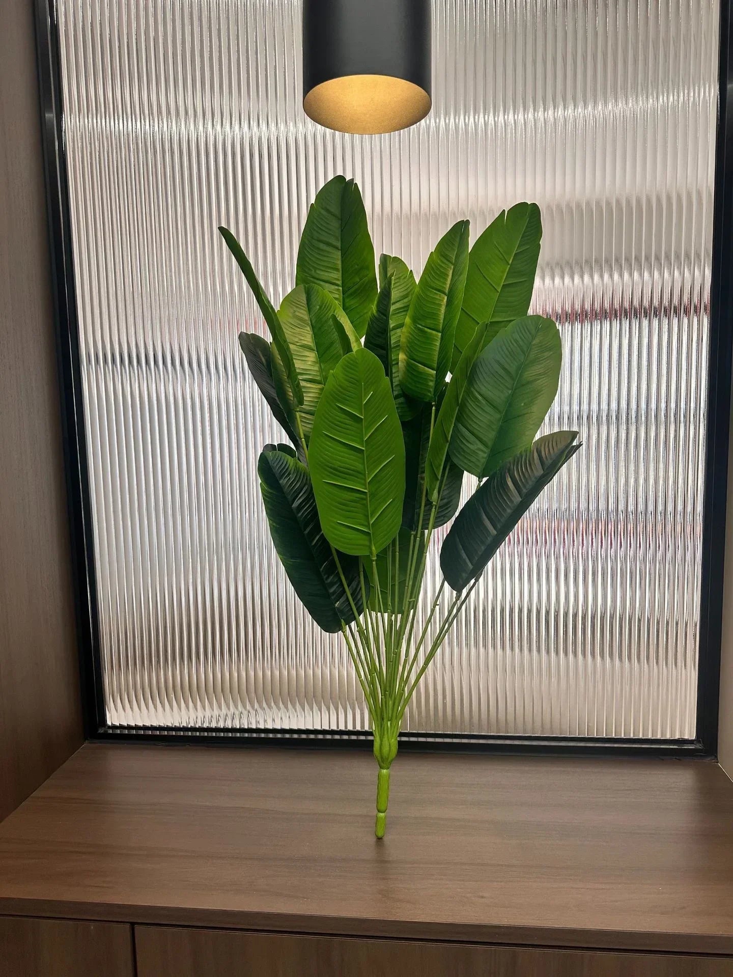 Tropical Oasis Faux Banana Palm Tree – 18 Leaf Artificial Floor Plant