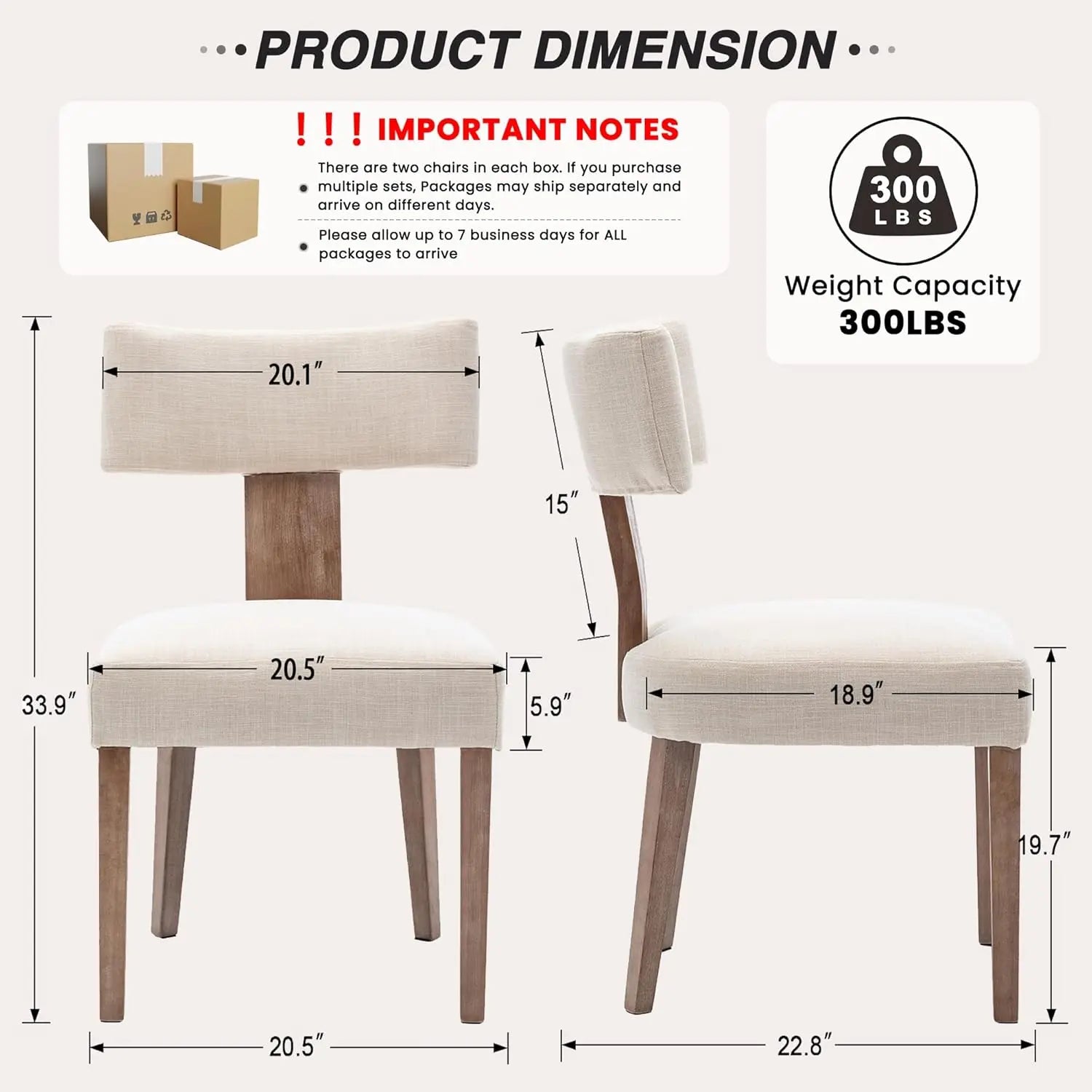 Monroe Linen Upholstered Dining Chairs