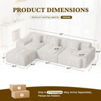 Oversized Modular Cloud Sectional with Convertible Chaise & Ottoman