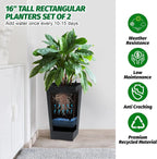 Haven Ridge Modern Self-Watering Rectangular Planter Set – 2 Piece