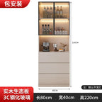 Modern Pine Sideboard Cabinet with Glass Doors