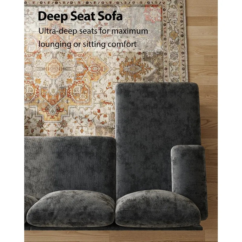 Haven Ashford U-Shaped Sectional Sofa with Double Chaise – Dark Grey