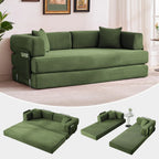 Sleeper Sofa Bed 78 8 Inch 5 In 1 Folding Mattress Couch Loveseat Fixed Shape Steel Frame Corduroy With Pillows No Assembly Floor Futon For Apartments Guest Rooms Dorms RVs