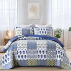 Haven Meadow Boho Floral Quilt Set – 3 Piece