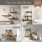 Heritage Rustic Wall Shelf Collection – Triple Tier Floating Display Shelf
