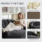 Comfy Bean Bag Sofa with Back Support, Oversized Reading Chair ， Big Fluffy Lazy Lounge Sofa ，Faux Fur Bean Bag Chair ， Stuffed Floor Sofa for Living Room, Bedroom