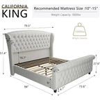 Royal Crest California King Velvet Sleigh Bed