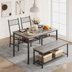 4-Piece Rectangle Dining Table for 4 Farmhouse Kitchen Table Small Dinner Table Kitchen Dinning Table for Dining Room  Apartments