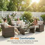 Canyon Grove 4-Piece All-Weather Wicker Patio Set